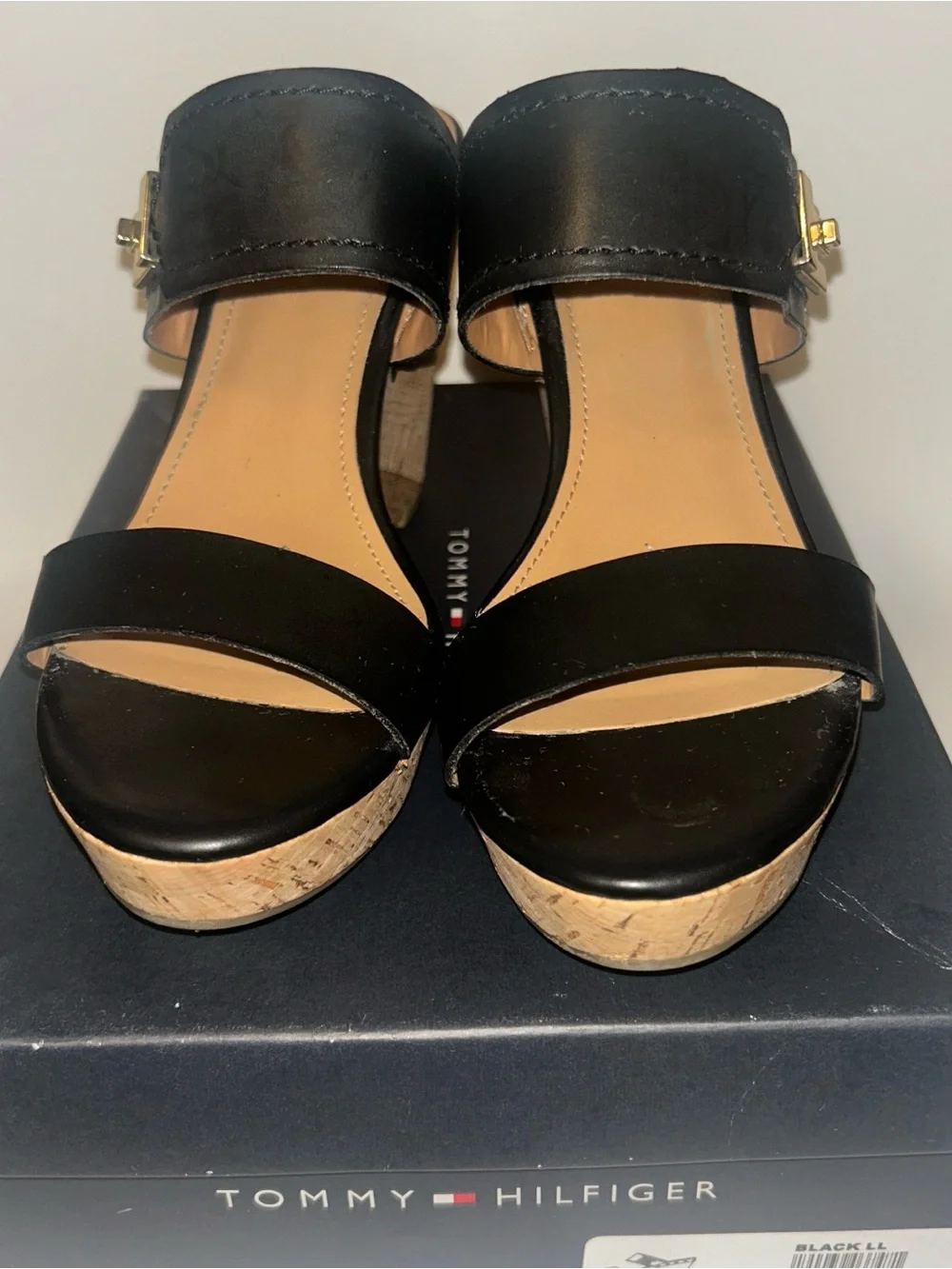 Tommy Hilfiger Black Madasen Wedge -Size 9M
